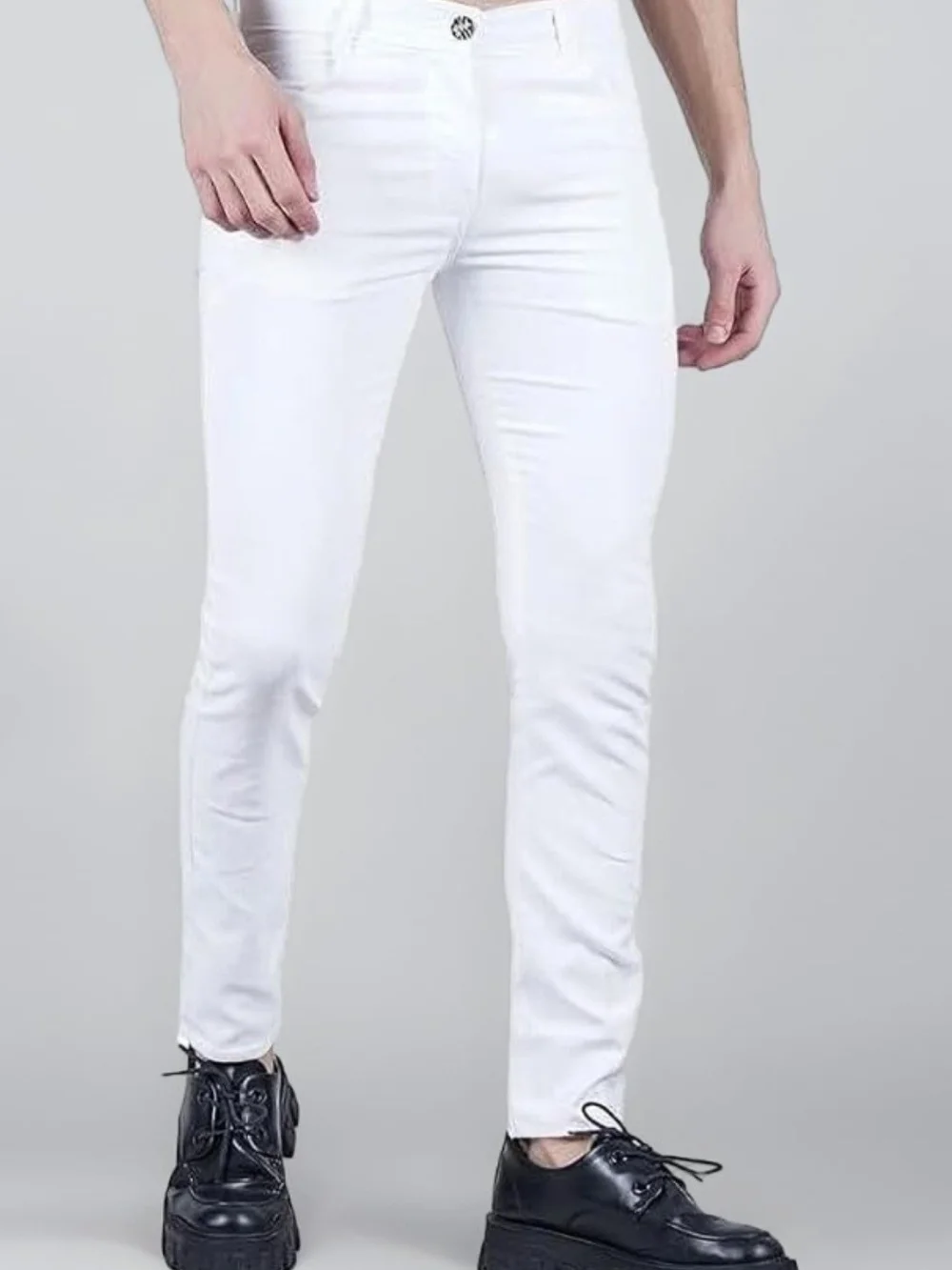 Bershka Men's Skinny White Jeans
